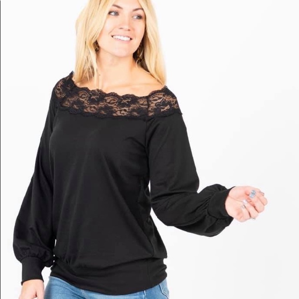 Off the shoulder lace top